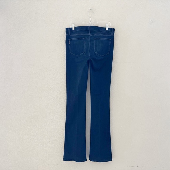 Paige Manhattan Jeans High Bootcut Flare Dark Wash Stretch Denim Blue Classic 32 - Picture 6 of 13